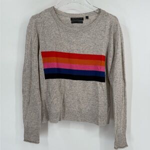 BROWN ALLAN wool and cashmere gray crew‎ neck sweater size medium